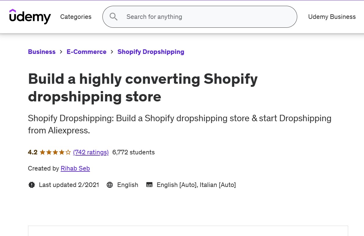 Build a highly converting Shopify dropshipping store